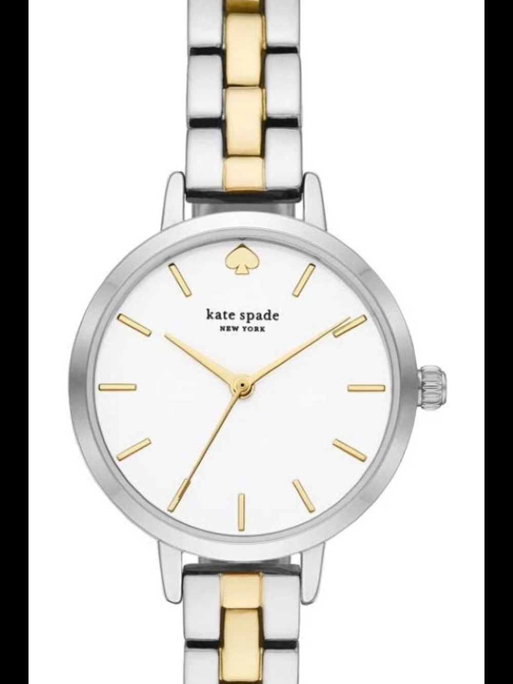 Kate spade Two-Tone Silver and Gold Bracelet Watch with White Dial